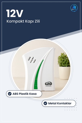 Elektronik Kapı Zili 12v Kompakt Abs Gövdeli Metal Kontaklı Ev Ap