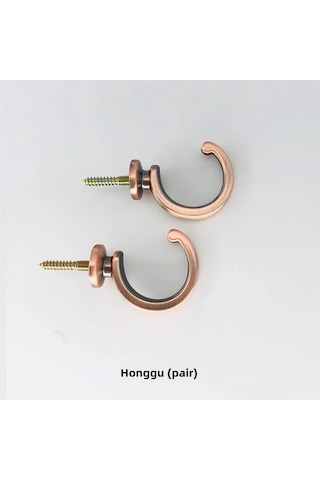 Ranyeek Alüminyum Perde Kancaları - Kavisli Duvar Kancası, Ev Dekoru Aksesuarı, Dayanıklı, Kolay Kurulum, Kırmızı Bronz 2 Adet/paket