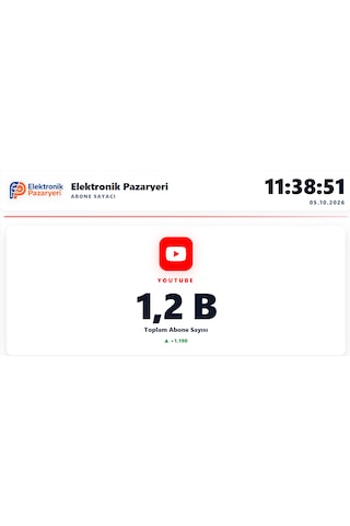 Youtube Abone Sayacı Canlı Abone Panosu İşletmeler İçin Profesyonel Dijital Tabela Otomatik Güncellenen Abone Sayacı