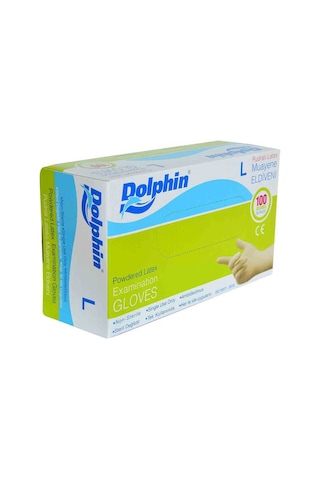 Pudralı Beyaz Latex Muayene Eldiveni Büyük Boy L 100 Lü Paket