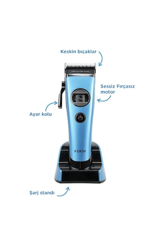 Fenda Saç Ve Sakal Kesme Makinesi Seti Mavi Fndsacksset011