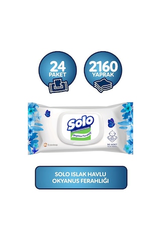 Solo Okyanus Ferahlığı Islak Havlu Mendil 24 X 90'Lı