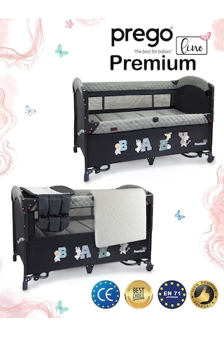 Prego Premium Line Alt Açma Üniteli Anne Yanı Oyun Parkı + Yatak