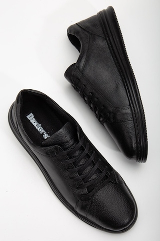 Garantili D563 Günlük Ortopedik Hakiki Deri Erkek Ayakkabı Siyah