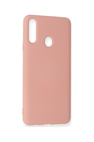 Galaxy A20s Kılıf Nano İçi Kadife Silikon - Pudra