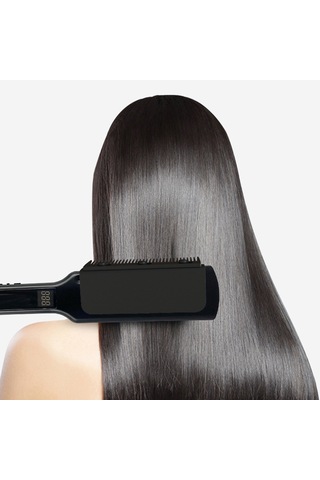 Mufunye Pratik Düzleştirici Tarak - Saç Maşası Aksesuarı, Isıya Dayanıklı, Kolay Şekillendirme, Taşınabilir, Gül Altın Renk