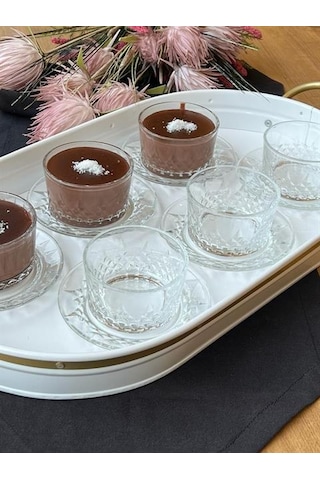 Tabaklı Yıldız Kase Sunum Seti Şeffaf