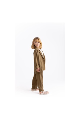 Oliven The Kid Unisex Klasik Keten Pantolon Caramel Caramel Kahverengi