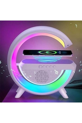Başkenttekno Led Kablosuz Şarj Özellikli Masa Lambası Bluetooth Hoparlör