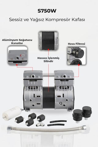 R.m.d Kompresör Kompresör Kafası Sessiz Ve Yağsız -s750w R.m.d Kompresör Kompresör Kafası Sessiz Ve Yağsız -s750w