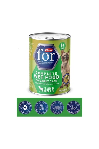 Kuzu Etli Yetişkin Kedi Yaş Maması 400 Gr - Kolajen Destekli