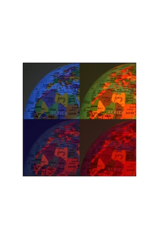 2 Adet Işıklı Dünya Dekoratif 14 Cm Sert Plastik Dönen Işıklı Küre 360 Derece Sürekli Dönüş Pil İle Çalışan Karışık Renk Globe Lighted