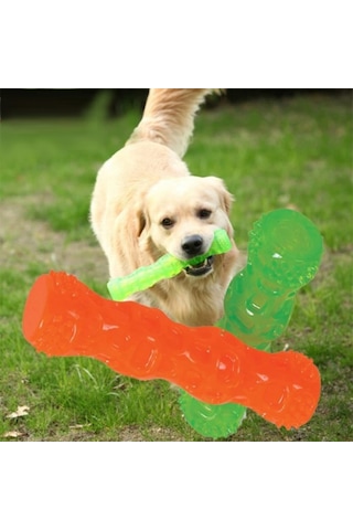 Pawise 28 CM Plastik Sesli Renkli Diş Sağlığı için Köpek Oyuncağı Çok Renkli