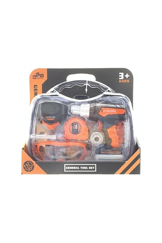 Ceren Ctoys Oyuncak Çantalı 16 Parça Pilli Vidalama Ve Toz Maskesi İş Gözlüğü Tamir Ekipmanı 778-10