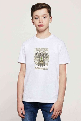 Tshirthane Rick Darvin Anatomi Baskılı Unisex Çocuk Beyaz T-Shirt
