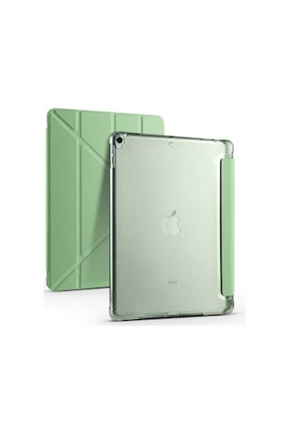 Apple Uyumlu iPad 10.5 Inc 7. Nesil Kılıf Kalemlikli Premium Standlı Katlanabilir Kılıf Trifolding Kılıf