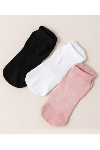 Qingmipy Kadınlar İçin Silikon Anti-s Kayıp Yoga Pilates Çorapları, Ağ Gözlü Nefesli, Spor Koşu Barre Egzersiz, Kısa Paça, Siyah, 12 Çift 34-40 Numara Siyah