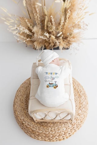 Lilabio %100 Organik Isme Özel Isimli 10lu Hastane Çıkışı Araba Ekru