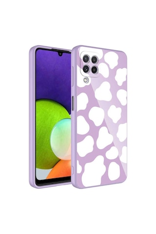 Galaxy M32 Kılıf Kamera Korumalı Desenli Sert Silikon Zore Epoksi Kapak NO6