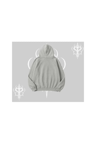 Tarzsokak Unisex Erkek/kadın Özel Renkli Özel Baskılı Oversize Kapüşonlu Sweatshirt Gri