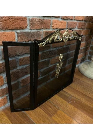 Gül Desenli Şömine Siperlik . Şömine Aksesuarları