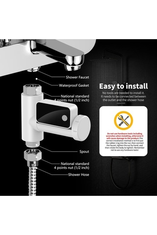 Novahub Bebek Banyo Suyu Sıcaklık Ölçer - Led Ekranlı, 360 Dönümlü, Beyaz Beyaz