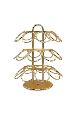 Xurunkeji 27 Kart Pozisyonlu Pod Karusel Tutucu - Keurig Pod İçin 360 Derece Dönebilen Metal Kahve Pod Düzenleyici Altın