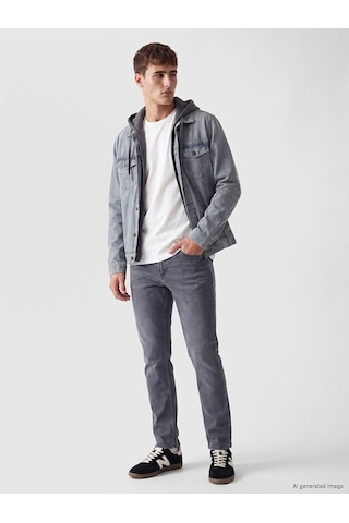 Lcw Jeans Gri Regular Fit Kapüşonlu Erkek Jean Mont