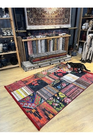 Salerno Çamaşır Makinesinde Yıkanabilir Kilim Halı Hs1004 Çok Renkli