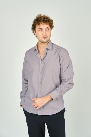 De Leone Erkek Slim Fit Ekoseli Uzun Kollu %100 Pamuk Gömlek 2062 Kahverengi Kahverengi