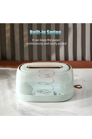 Beyaz Mendil Tutucu Yaylı Masaüstü Duvara Monte Mendil Kapak Kağıdı Havlu Dispenseri Kağıt Çıkarma Peçete Dispenseri