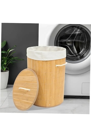 Dekoratif Doğal Oval Banyo Bambu Kirli Çamaşır Sepeti Diğer