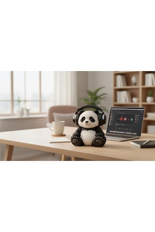 Happy3dworld Panda Figürlü Kulaklık Standı, 3d Baskı Gaming Masaüstü Aksesuarı