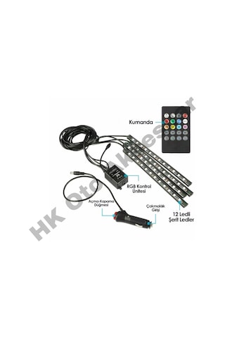 Araç İçi 4 Ayakaltı Led Aydınlatma Tak Çalıştır