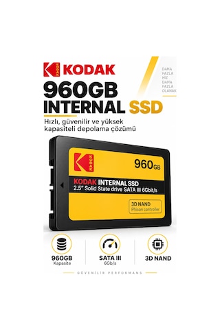 X150 960gb 2.5 İnç Sata Iıı Ssd 520 Mb/s Okuma 500 Mb/s Yazma Hızlı Ssd
