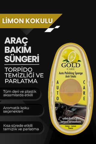 Oto Temizleme Ve Parlatma Süngeri Antistatik, Toz Tutmaz Limon