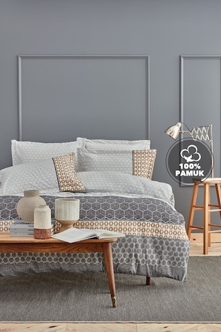 Yataş Bedding Taren Ranforce Çift Kişilik Nevresim Seti - Gri