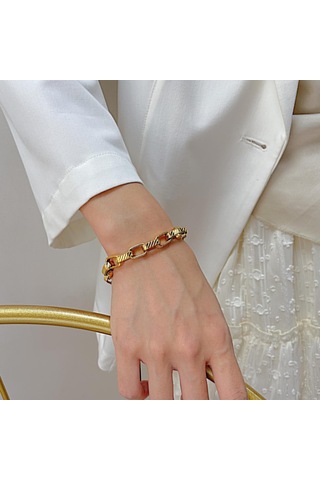 Gümüş Opk Moda Paslanmaz Çelik Bileklik Gümüş