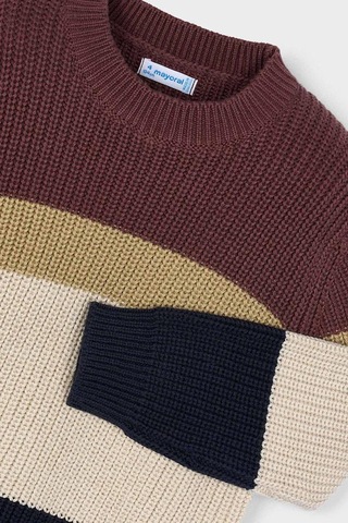 Erkek Çocuk Renk Bloklu Bisiklet Yaka Triko Kazak - Çok Renkli Mor