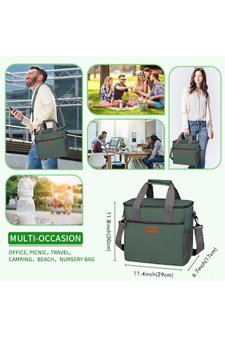 Lemestar 8 Saat Isı/sıcaklık Saklama Kapasitesi, 600d Oxford Dokulu, Çift Fermuarlı, Çoklu Cepli, Taşınabilir Dış Mutfak Soğutma/ısıtma Çantası - Piknik, Kamp, İş İçin Çok Renkli