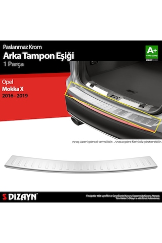 S-dizayn Opel Mokka X Krom Arka Tampon Eşiği 2016-2019