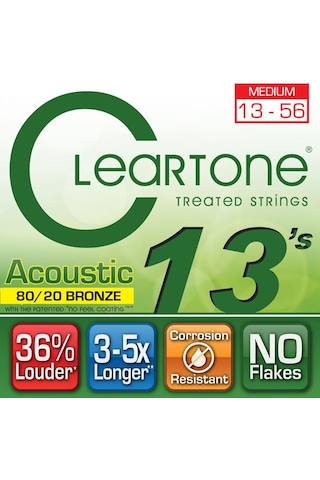 Cleartone 8020 Bronze Medium 13-56 Takım Tel Akustik Gitar Teli0