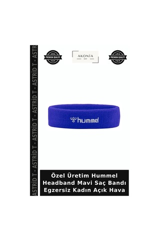 Özel Üretim Hummel Headband Mavi Saç Bandı Egzersiz Kadın Açık Hava Çok Renkli