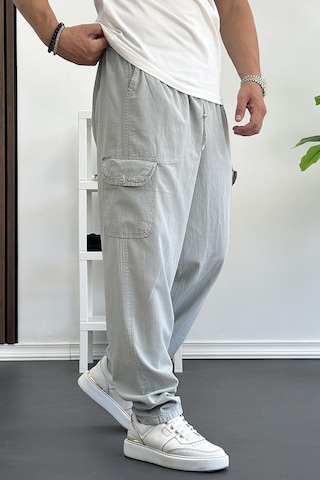 Edwoxmen Erkek Baggy Kalıp Kargo Cepli Pantolon Gri Edw131-gri Gri