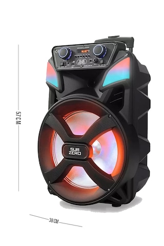 Bluetooth Hoparlör Speaker Karaoke Mikrofonlu Süper Bas Hoparlör 2x30w Büyük Boy Tekerlekli 5400mah