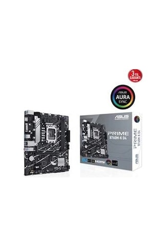 Asus Prime B760m-k D4 Intel B760 Soket 1700 Ddr4 5333 Oc Mhz Matx Gaming Oyuncu Anakart Kdo