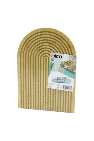 Bambu Servis Tepsisi Sunum Tahtası 22x32 Cm Çift Taraflı Altın