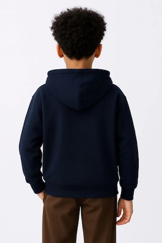 Primemağazam Erkek Çocuk Kapüşonlu Kanguru Cepli Tam Fermuarlı Hırka Sweatshirt - Lacivert Çeşitli