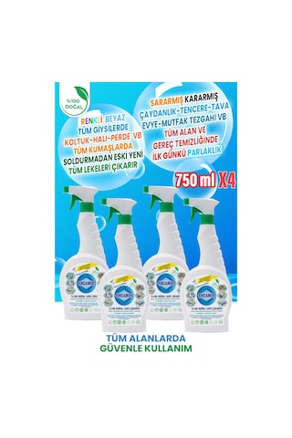 %100 Doğal Bitkisel Leke Çıkarıcı 4 X 750 Ml-gerçekten Leke Çıkarır