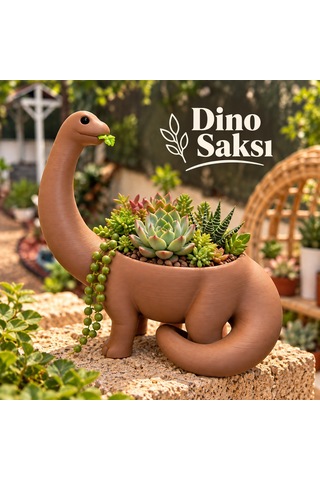 Dinozor Tasarımlı Dekoratif Saksı Dinozor Tasarımlı Dekoratif Saksı